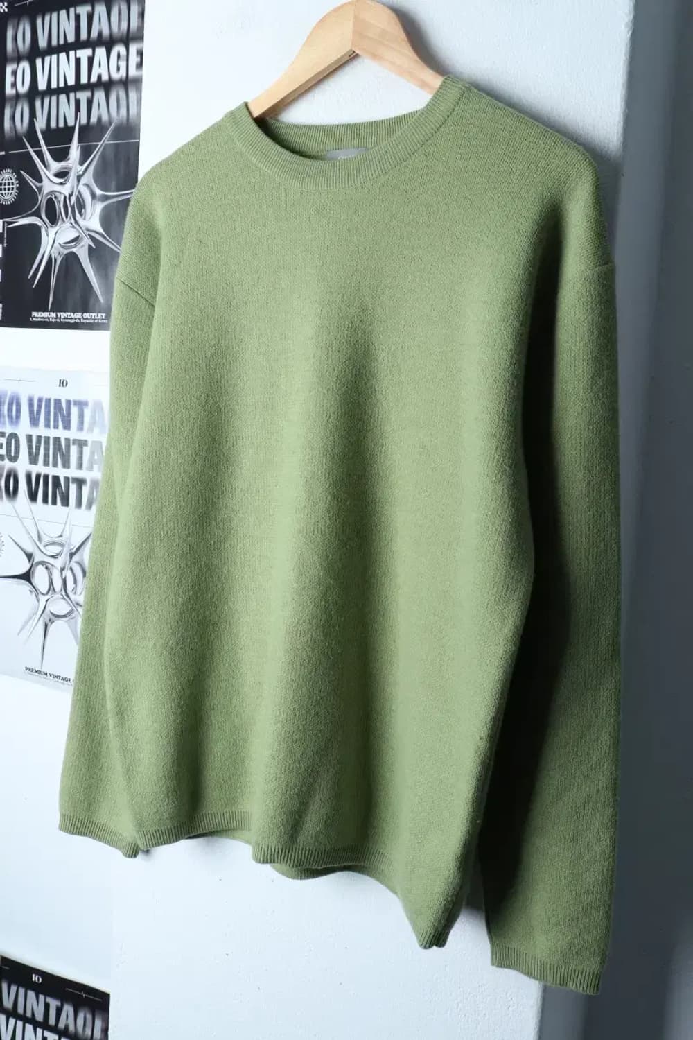 (M) 쿠어 니트 연그린 캐시미어 무지 울-16F0B 상품이미지1