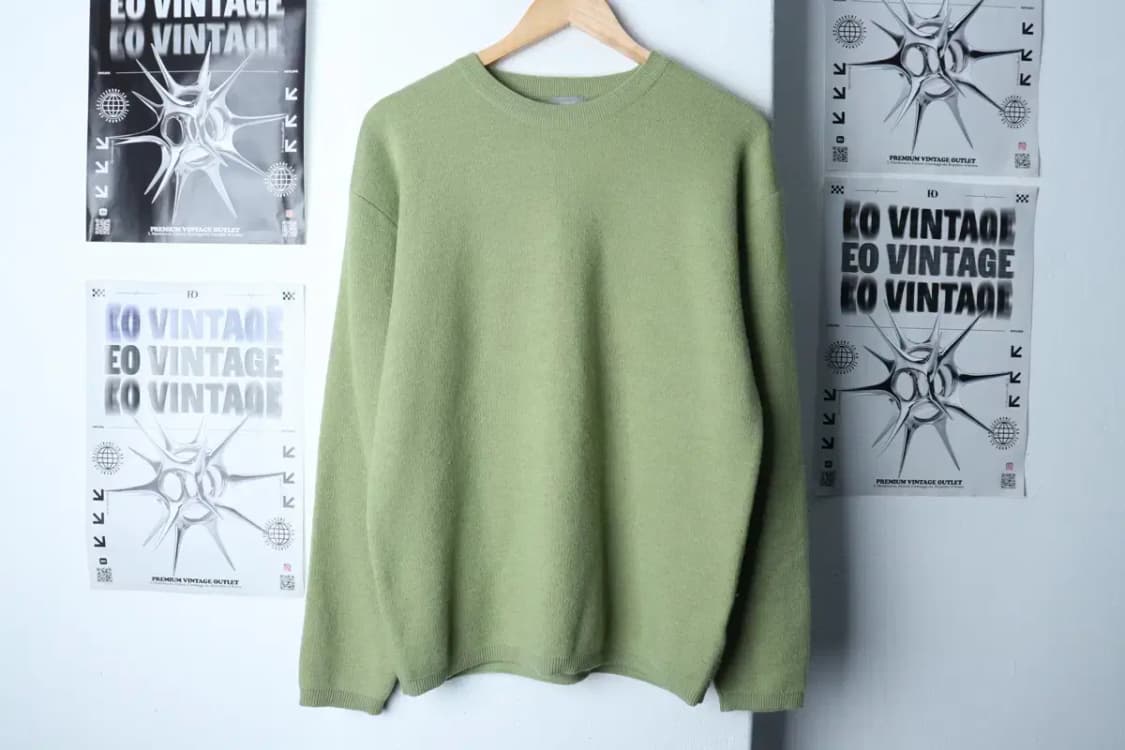 (M) 쿠어 니트 연그린 캐시미어 무지 울-16F0B 상품이미지2