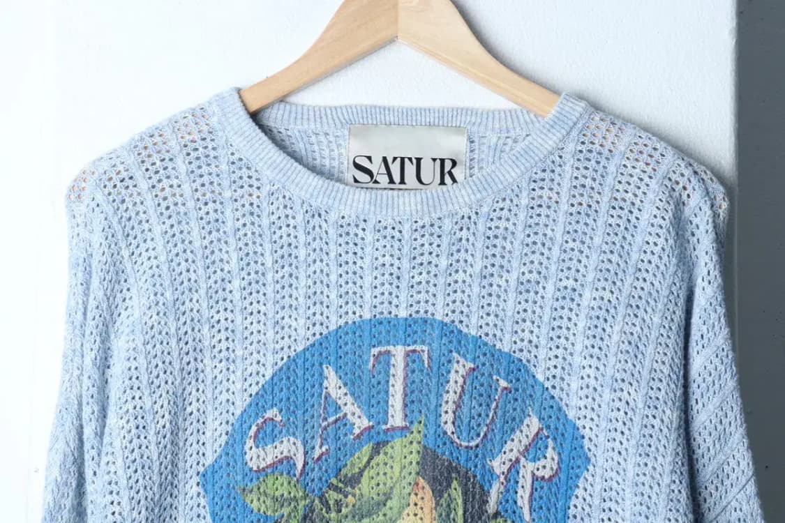 (M-L) 새터 니트 이비자 박시 빅로고 연블루 올드스쿨-16F0C 상품이미지3