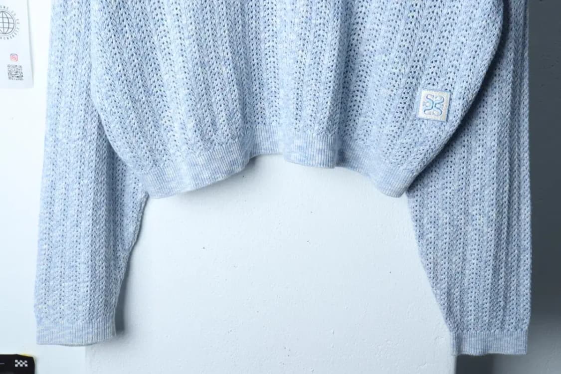 (M-L) 새터 니트 이비자 박시 빅로고 연블루 올드스쿨-16F0C 상품이미지4