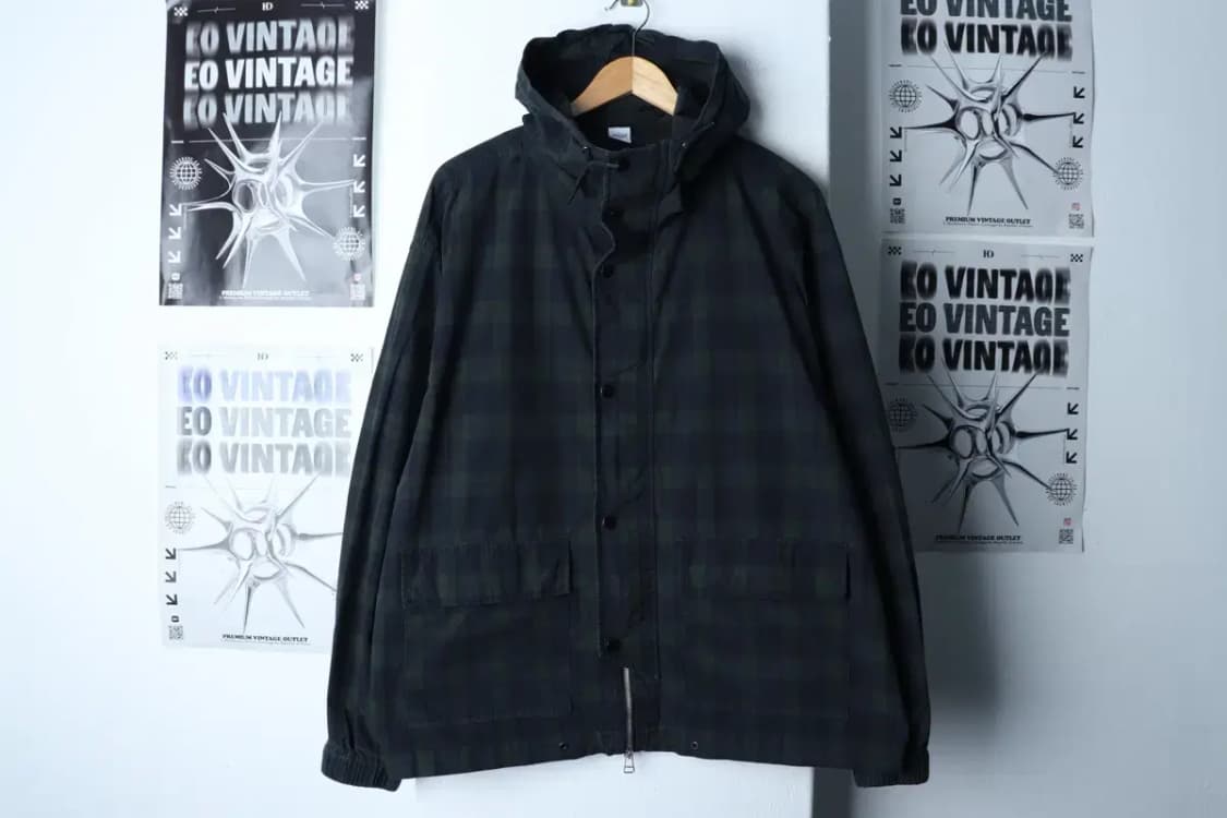 (L-XL) 파르티멘토 집업 바람막이 점퍼자켓 체크 그린-16F10 상품이미지2