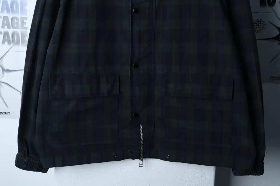 (L-XL) 파르티멘토 집업 바람막이 점퍼자켓 체크 그린-16F10 상품이미지4