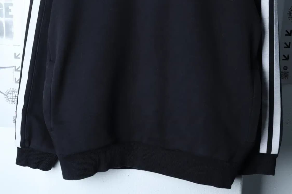 (M-L) 르꼬끄 맨투맨 티셔츠 사이드라인 기모 블랙 올드스쿨-16F12 상품이미지4