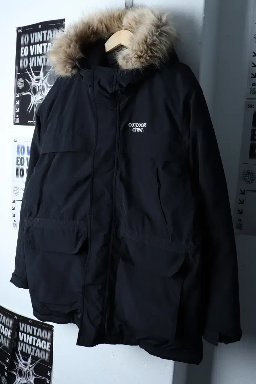 (L-XL) 자라 패딩 점퍼자켓 야상 유틸 블랙 올드스쿨 봄버-16F14 상품이미지1