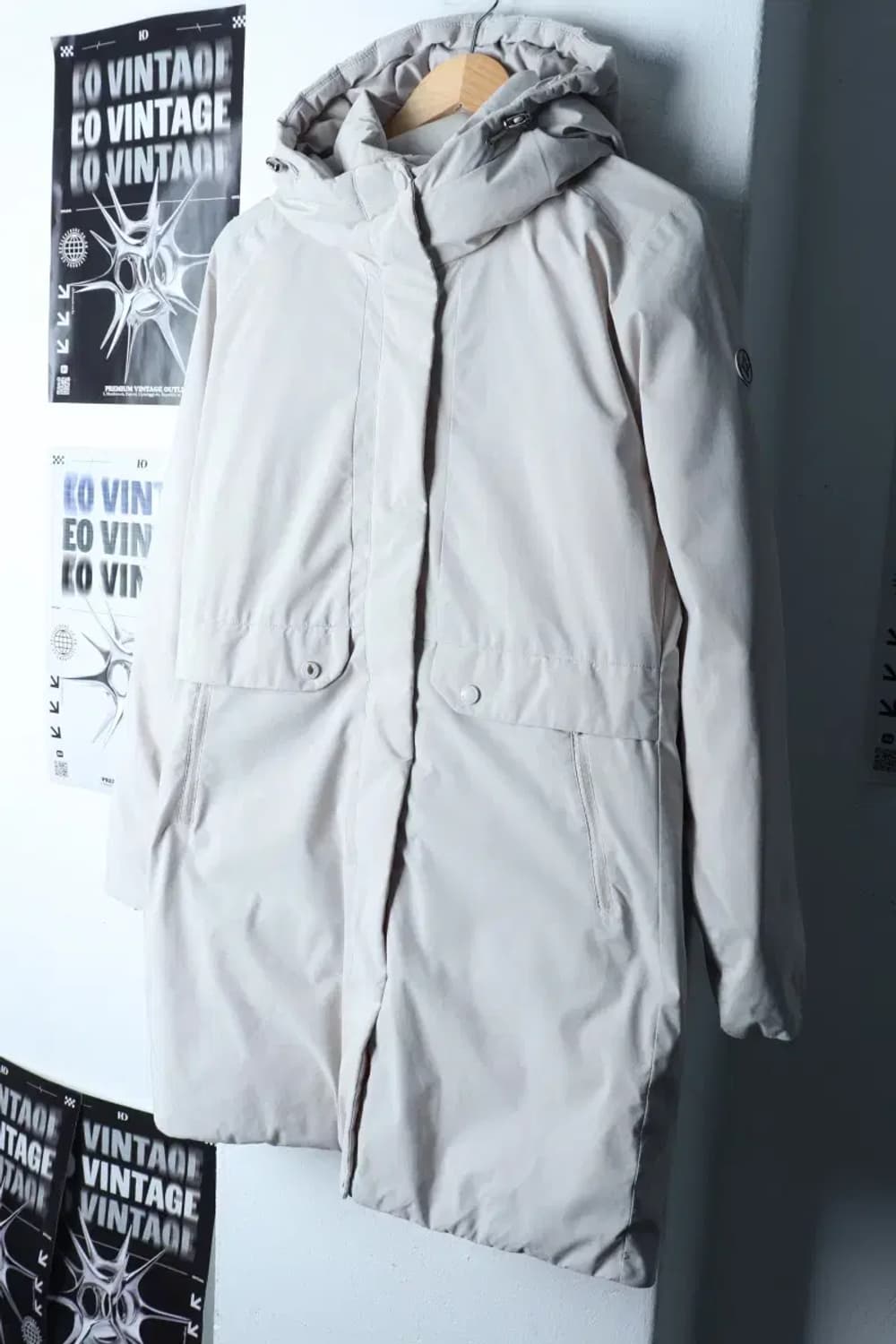 W(L) 아이젠버그 패딩 점퍼자켓 네파 아이보리 롱 올드스쿨-16F15 상품이미지1