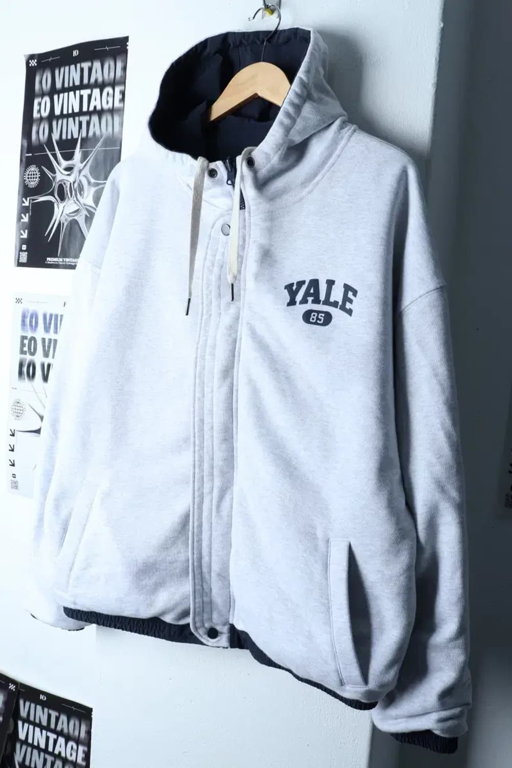 (XL-2XL) 예일 집업 바람막이 점퍼자켓 리버시블 멜란지-16F18 상품이미지1