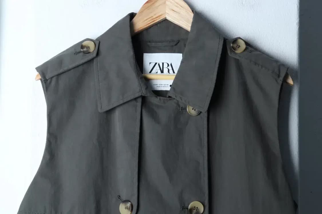 W(M) 자라 코트자켓 민소매 카키 아메카지-16F1B 상품이미지3