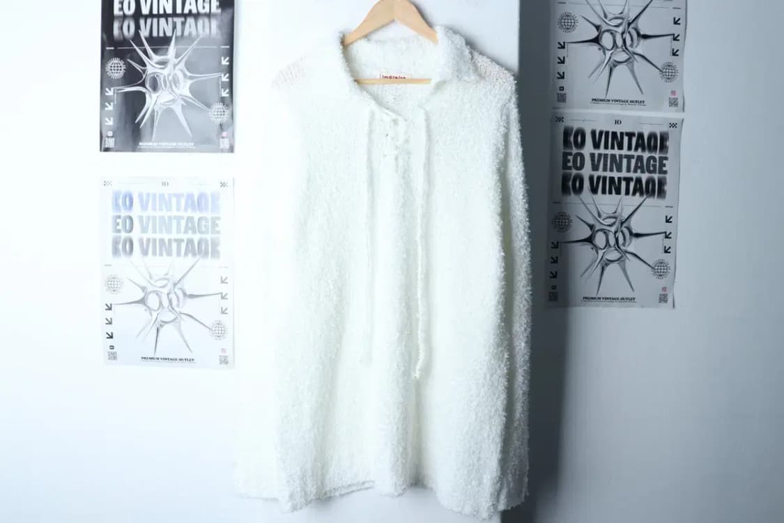 W(F) 아이엠클레어 니트 새상품 루즈핏 부클 카라 화이트-16F1C 상품이미지2