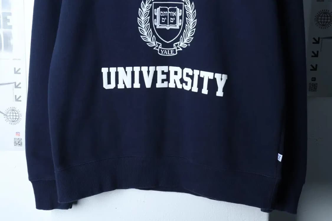 (S-M) 예일 맨투맨 티셔츠 빅로고 네이비 올드스쿨-16F1E 상품이미지4