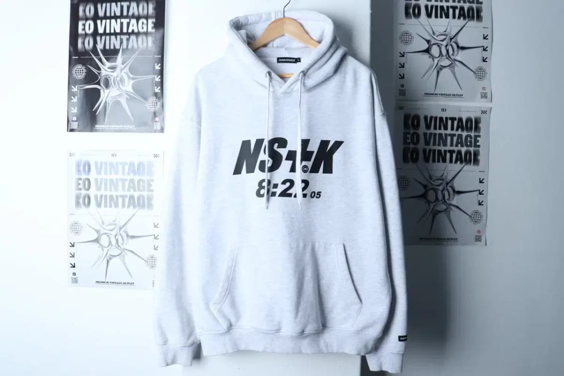 (L-XL) 네스티킥 후드티셔츠 루즈핏 빅로고 멜란지 기모-16F20 상품이미지2