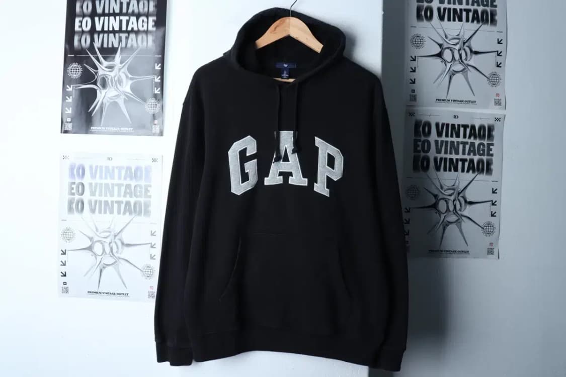 (L-XL) 갭 후드티셔츠 빅로고 블랙 Y2K 기모-16F21 상품이미지2