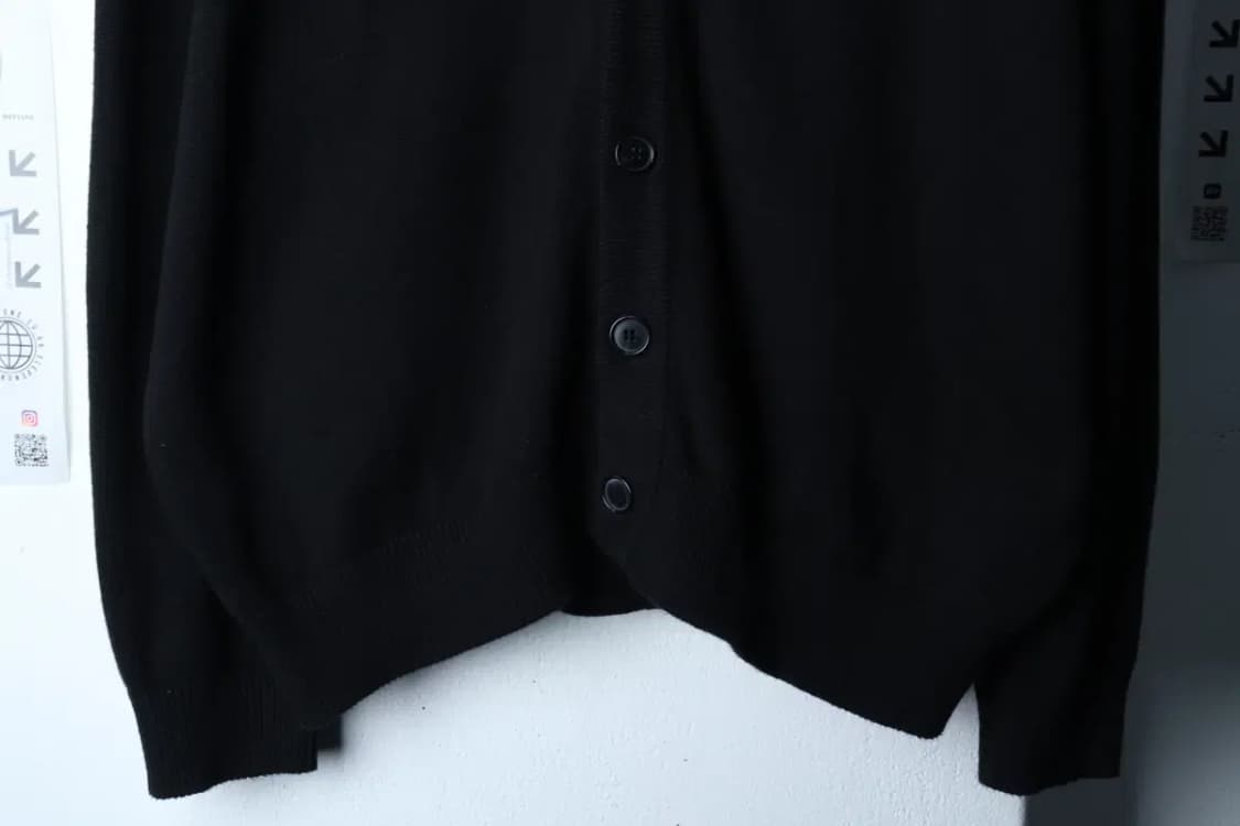 (M-L) 아노블리어 니트 가디건 카라 무지 블랙 놈코어-16F25 상품이미지4