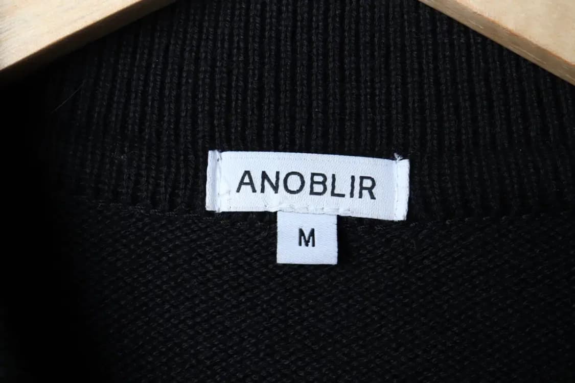 (M-L) 아노블리어 니트 가디건 카라 무지 블랙 놈코어-16F25 상품이미지5