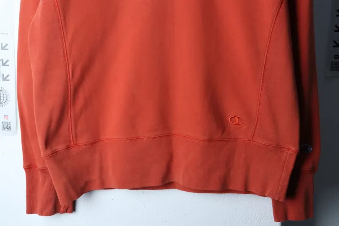 (L) 챔피온 맨투맨 티셔츠 스몰로고 오렌지 일본판 올드스쿨-16F26 상품이미지4