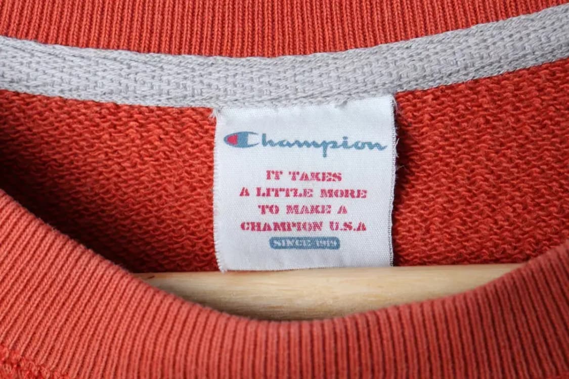(L) 챔피온 맨투맨 티셔츠 스몰로고 오렌지 일본판 올드스쿨-16F26 상품이미지7