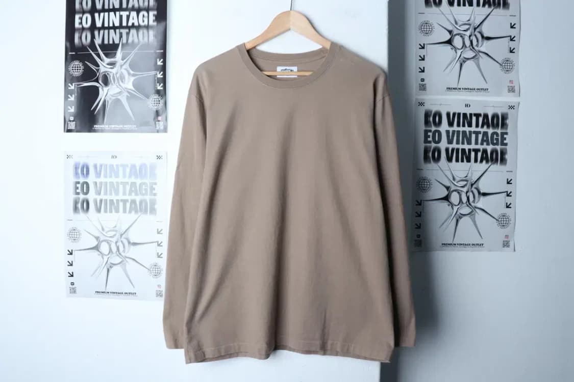 (XL-2XL) 멜란지마스터 긴팔티셔츠 무지 브라운 기본-16F2D 상품이미지2