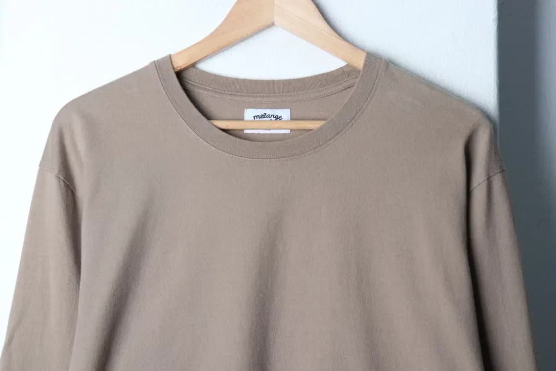 (XL-2XL) 멜란지마스터 긴팔티셔츠 무지 브라운 기본-16F2D 상품이미지3