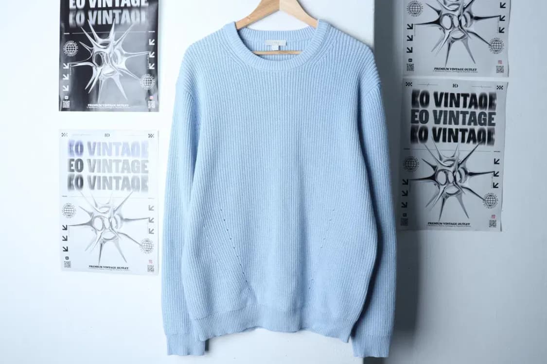 (L-XL) 데이 니트 연블루 무지 놈코어-16F2F 상품이미지2