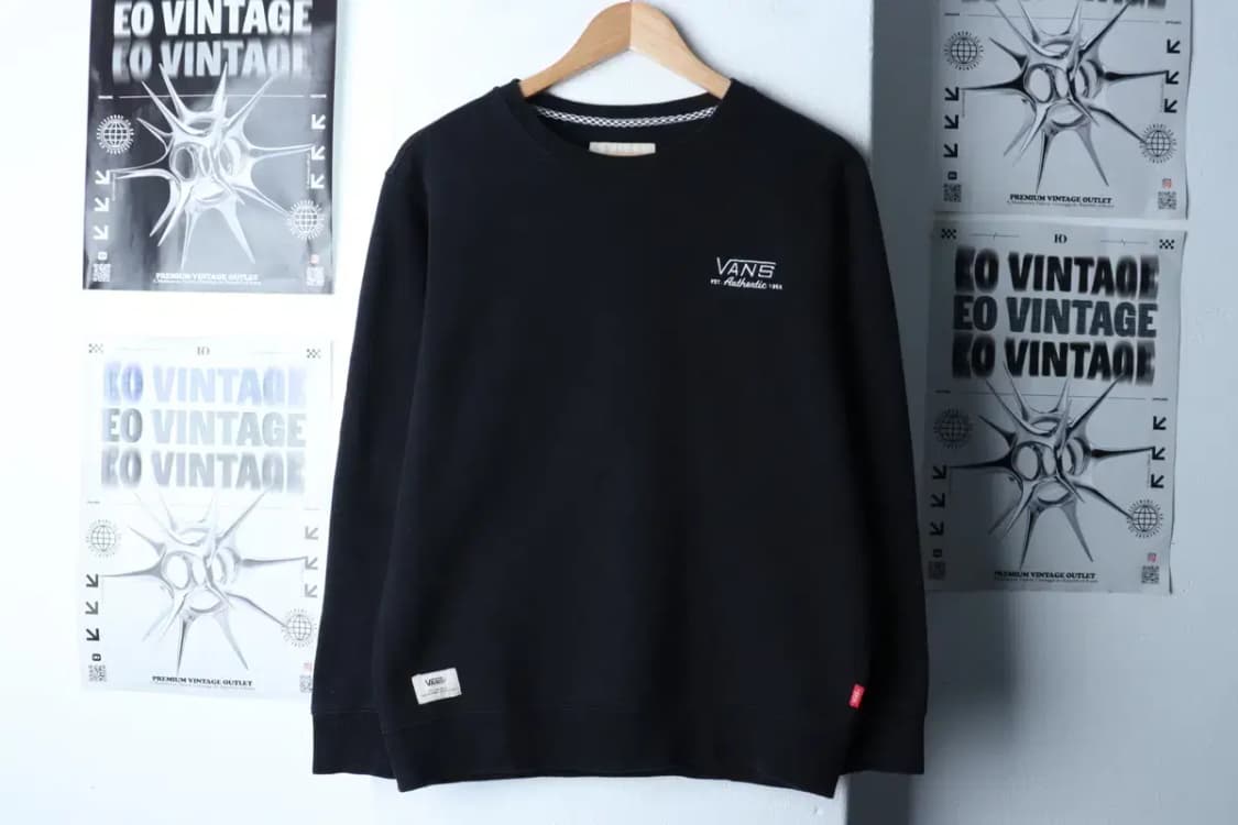 (S-M) 반스 맨투맨 티셔츠 스케이트보드 블랙 기모-16F6F 상품이미지2