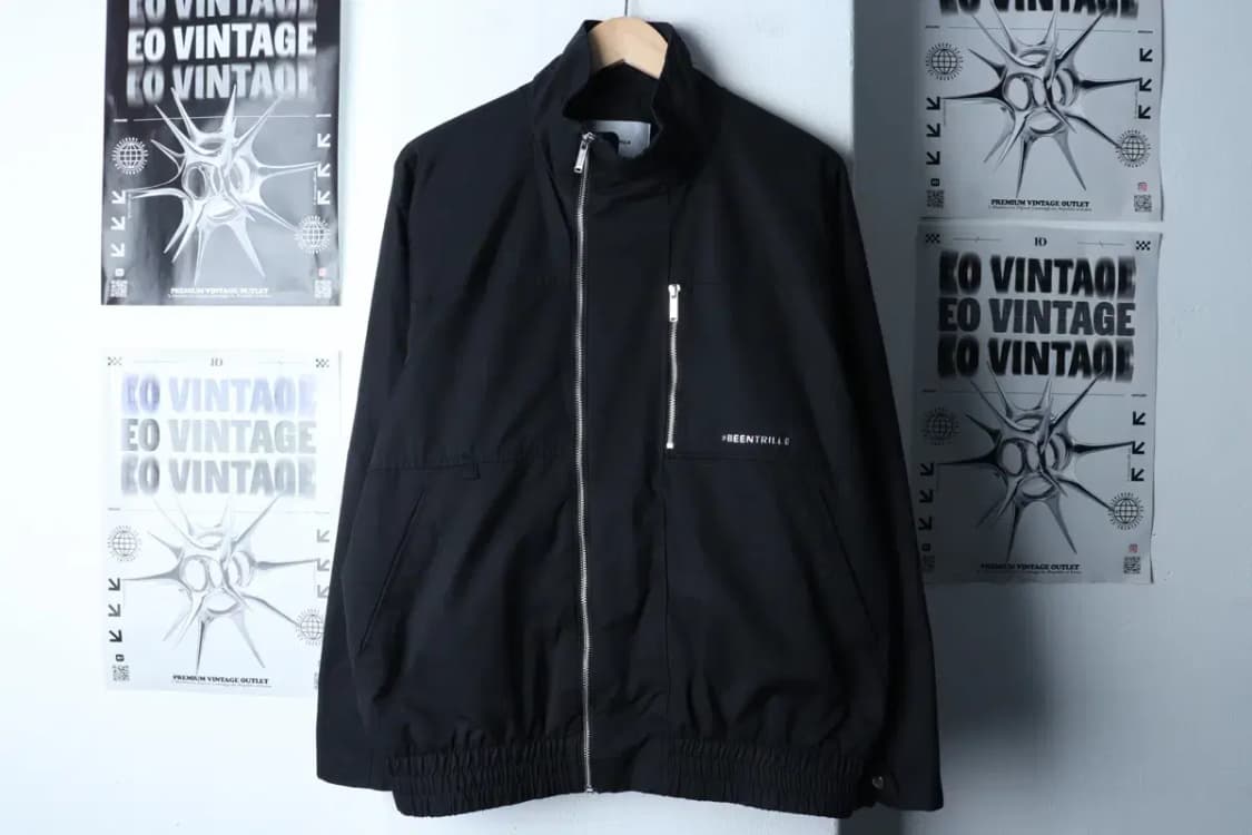 (M-L) 빈트릴 집업 바람막이 점퍼자켓 블랙 누빔 올드스쿨-16F74 상품이미지2
