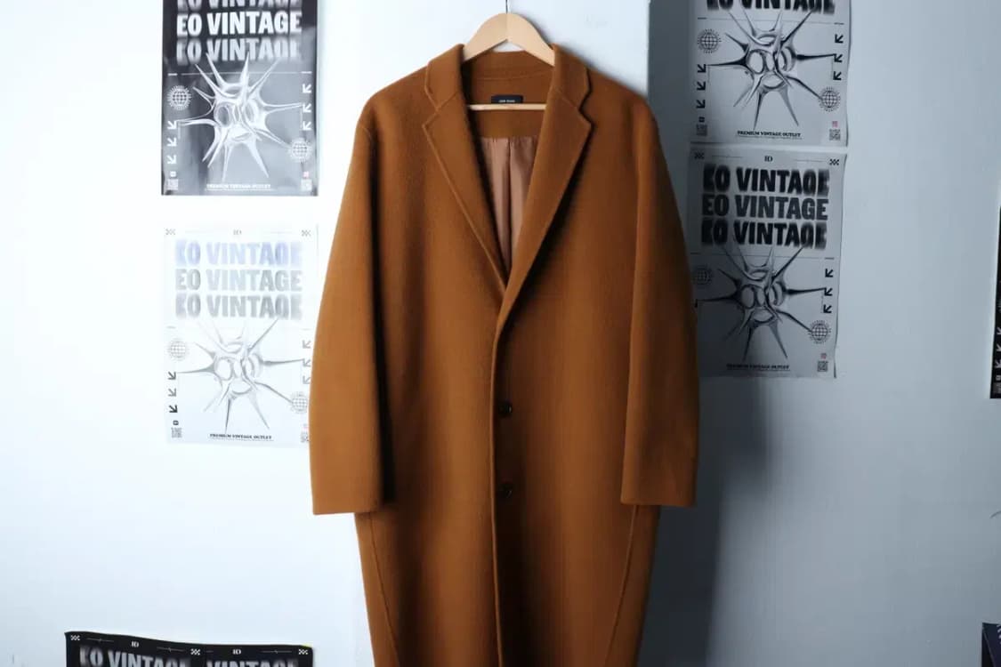 (M-L) 브랜드빈티지 코트자켓 핸드메이드 싱글 브라운 울-16F78 상품이미지2