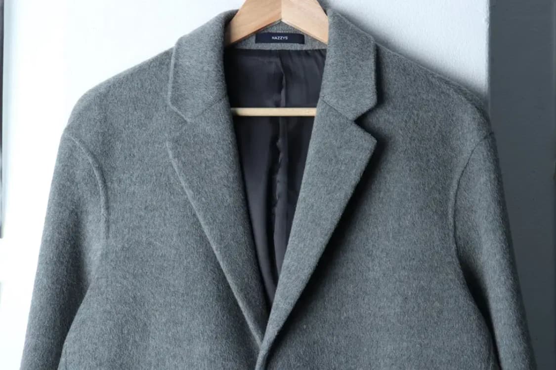 (L-XL) 헤지스 코트자켓 핸드메이드 싱글 캐시미어 그레이-16F7A 상품이미지3