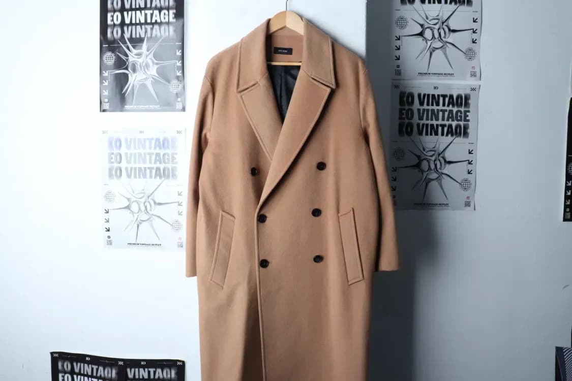 (M-L) 브랜드빈티지 코트자켓 더블 베이지 울-16F7B 상품이미지2