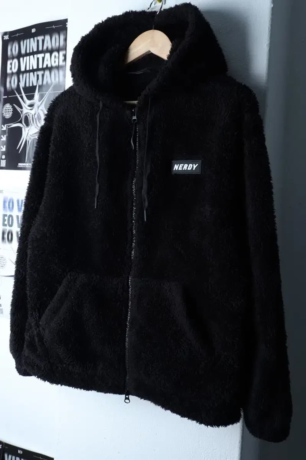 (XS) 널디 집업 바람막이 점퍼자켓 후리스 플리스 블랙-16F86 상품이미지1