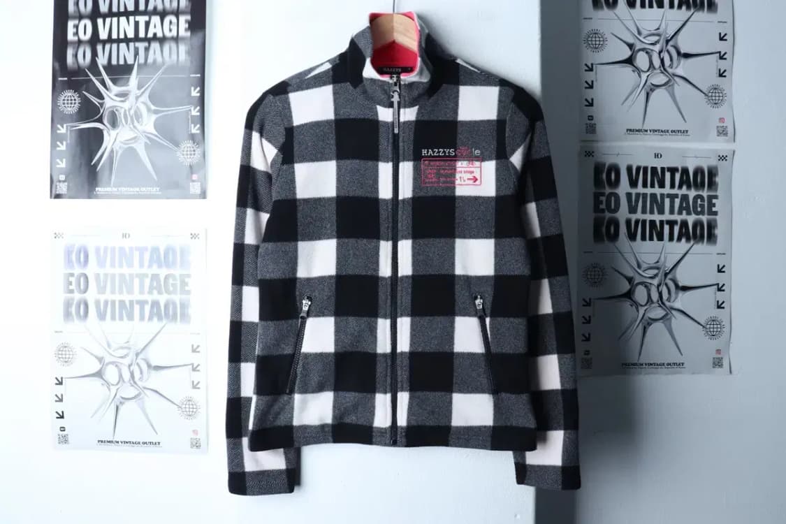 W(S) 헤지스 집업 바람막이 점퍼자켓 후리스 플리스 체크-16F8A 상품이미지2