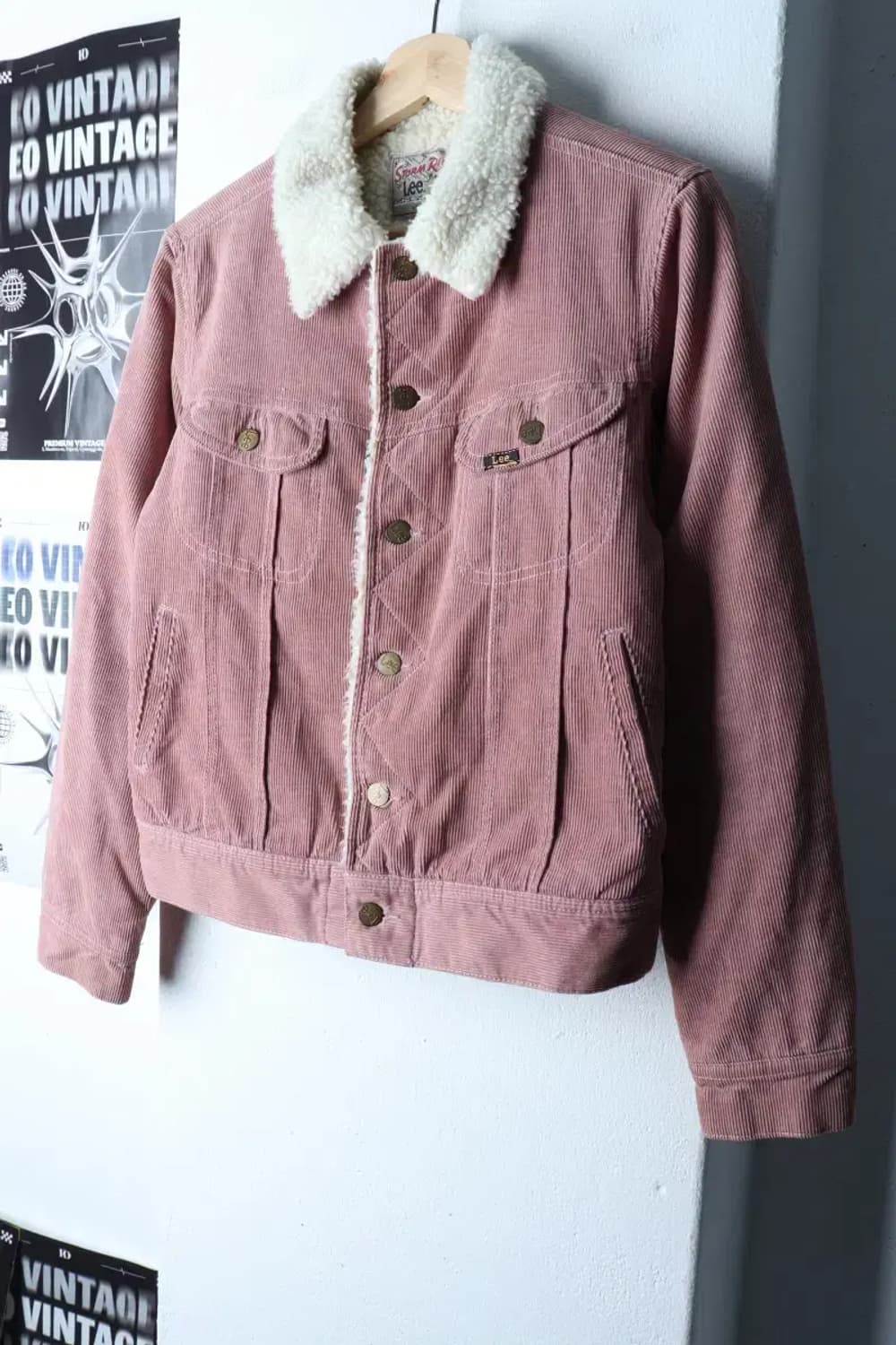 W(F) 리 집업 바람막이 점퍼자켓 코듀로이 트러커 핑크-16F92 상품이미지1