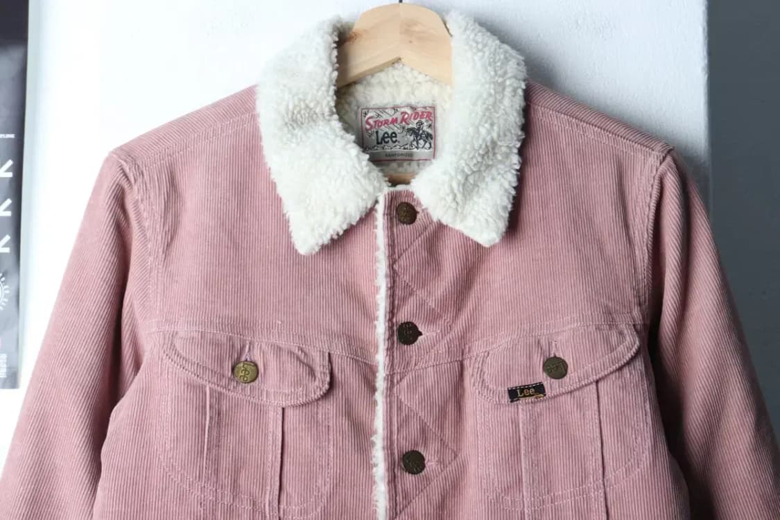 W(F) 리 집업 바람막이 점퍼자켓 코듀로이 트러커 핑크-16F92 상품이미지3