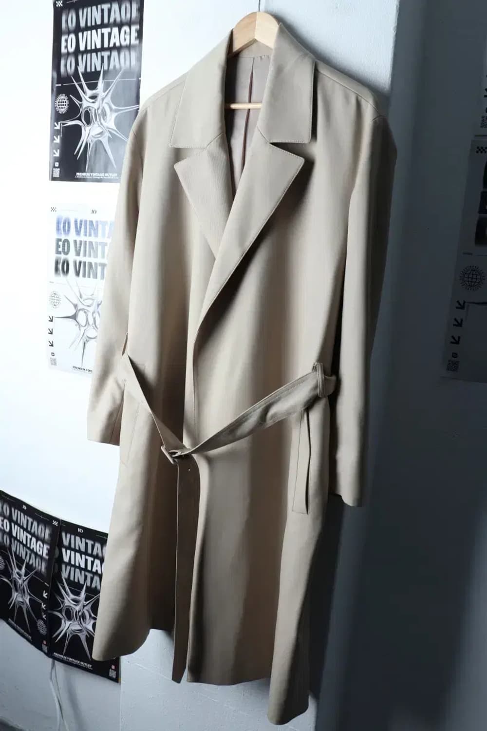 (M-XL) 쿠어 코트자켓 싱글 베이지 롱 벨티드-16F96 상품이미지1