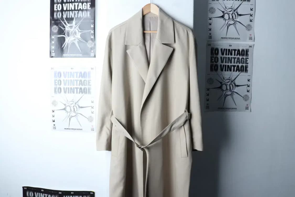 (M-XL) 쿠어 코트자켓 싱글 베이지 롱 벨티드-16F96 상품이미지2