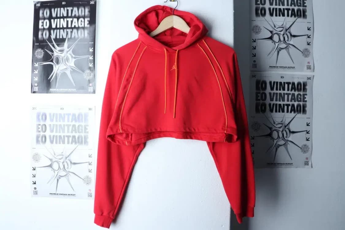 W(XS-S) 조던 후드티셔츠 레드 크롭 올드스쿨 풀오버-16FD8 상품이미지2