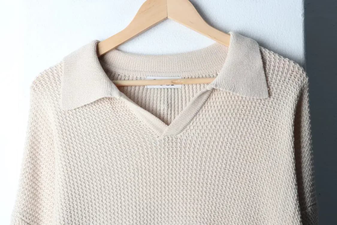 (L-XL) 쿠어 니트 루즈핏 카라 베이지 크로셰 오픈-16FDB 상품이미지3