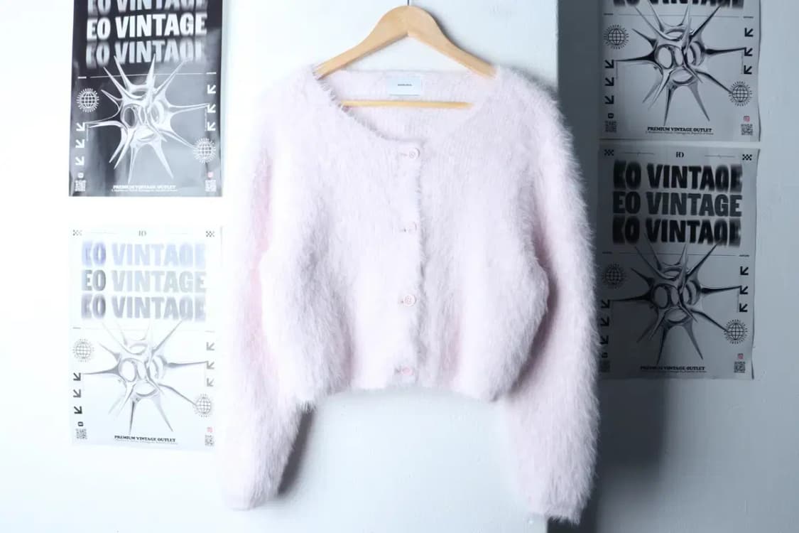 W(F) 몽돌 니트 가디건 모헤어 연보라 라벤더 솜사탕 크롭-16FDC 상품이미지2