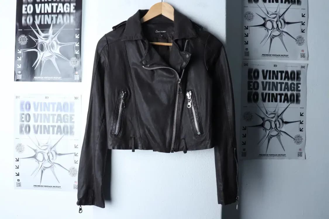 W(M) 에잇세컨즈 집업 바람막이 점퍼자켓 레더 램스킨 크롭-16FE2 상품이미지2