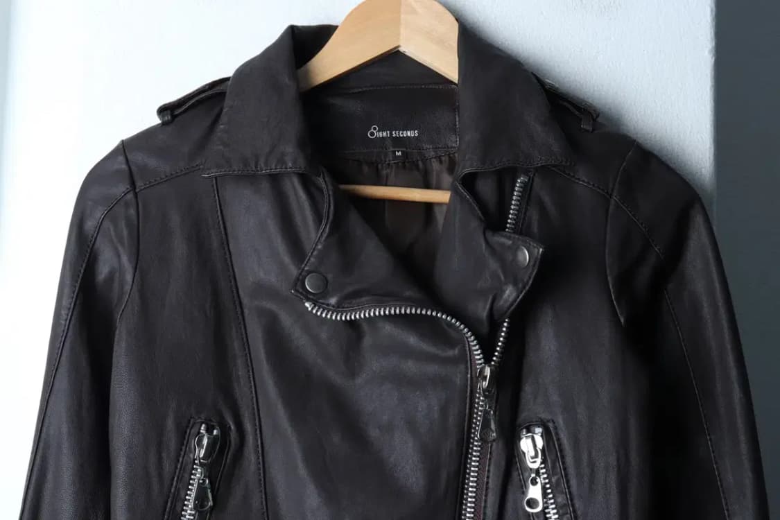 W(M) 에잇세컨즈 집업 바람막이 점퍼자켓 레더 램스킨 크롭-16FE2 상품이미지3