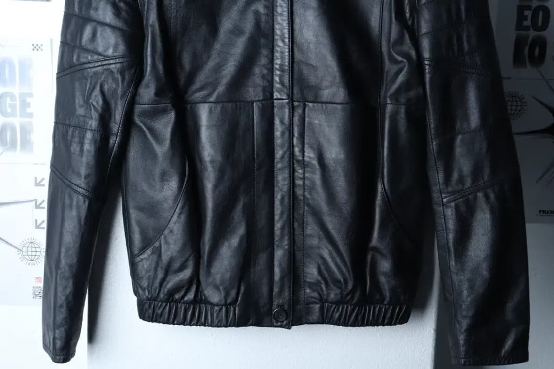 W(S-M) 톰보이 집업 바람막이 점퍼자켓 레더 램스킨 블랙-16FE5 상품이미지4