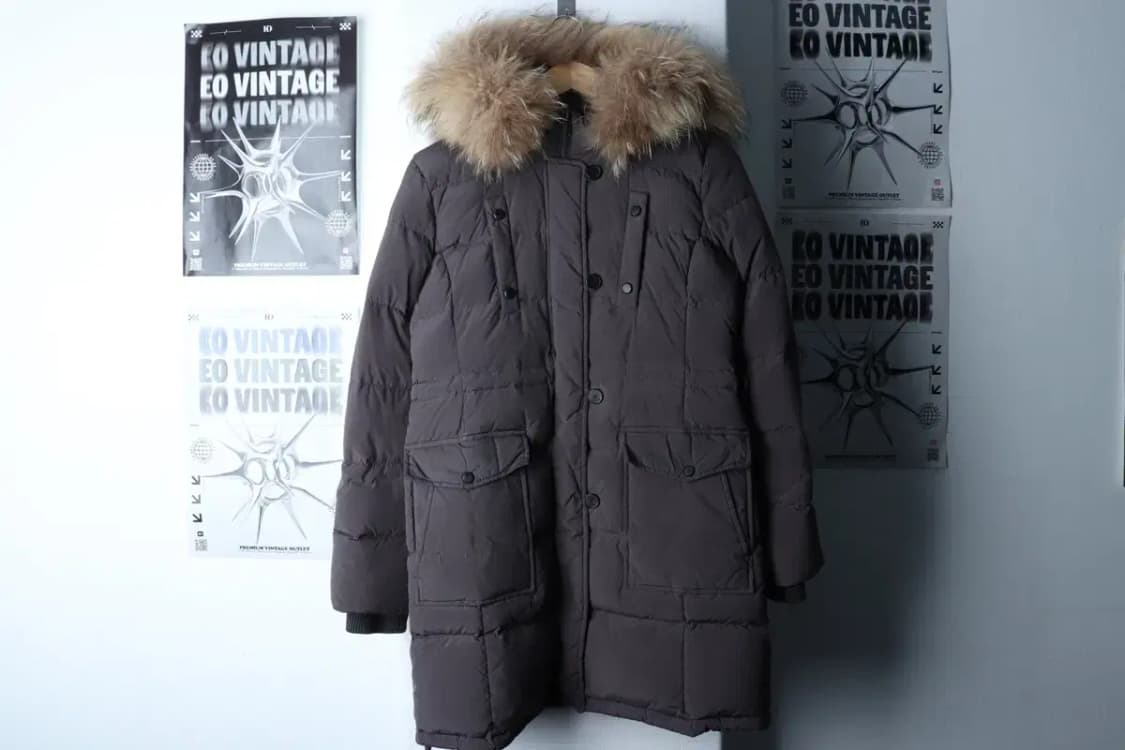 W(M-L) 게스 패딩 점퍼자켓 차콜 롱 퍼 구스다운-16FED 상품이미지2