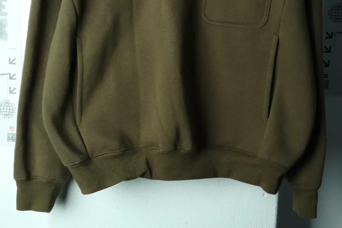 (L-XL) 에스피오나지 맨투맨 티셔츠 반집업 카키 놈코어-16FFC 상품이미지4