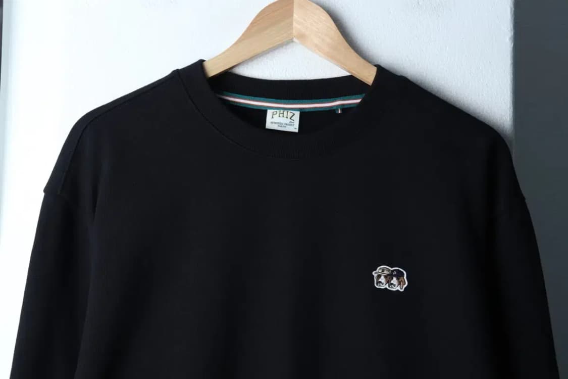 (M-L) 헤지스 맨투맨 티셔츠 스몰로고 블랙 올드스쿨-16FFD 상품이미지3