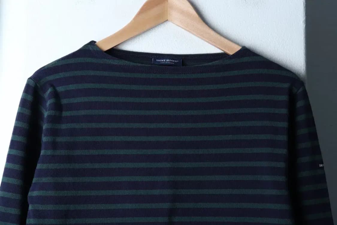 W(S) 세인트제임스 긴팔티셔츠 작은이염 스트라이프 그린-16FFE 상품이미지3