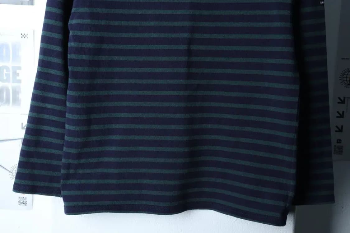 W(S) 세인트제임스 긴팔티셔츠 작은이염 스트라이프 그린-16FFE 상품이미지4