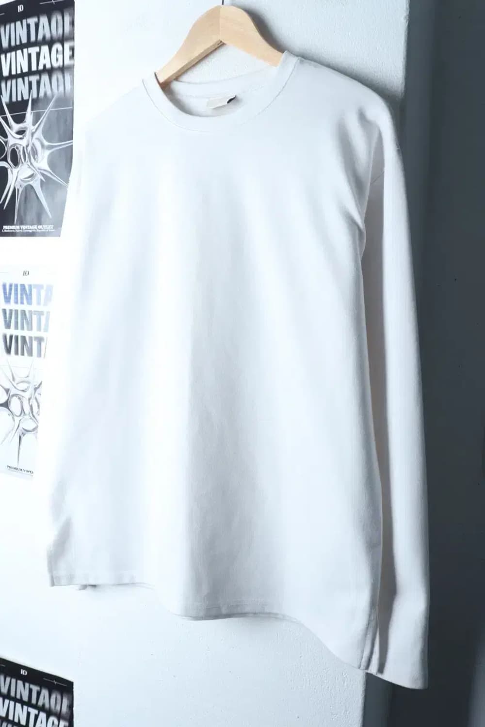 (XL) 이에스엔 긴팔티셔츠 무지 화이트 기본-16FFF 상품이미지1