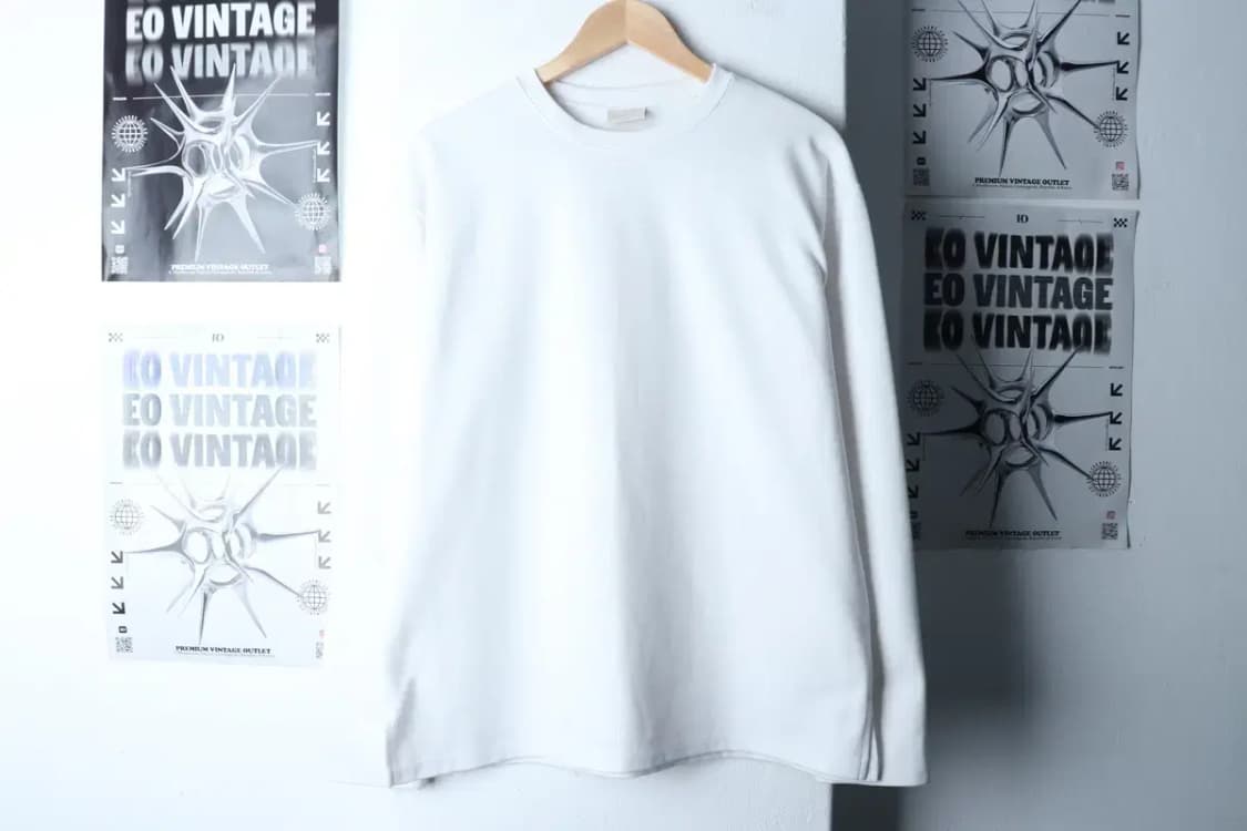 (XL) 이에스엔 긴팔티셔츠 무지 화이트 기본-16FFF 상품이미지2