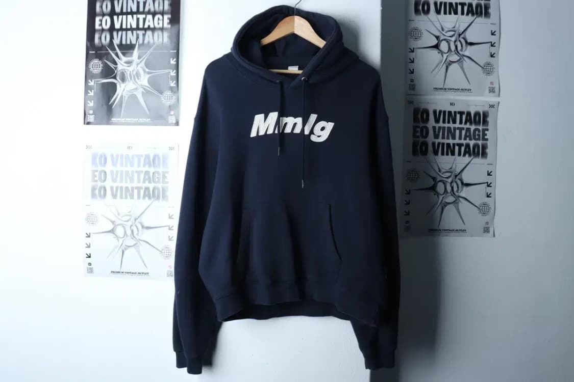 (M-L) 엠엠엘지 후드티셔츠 빅로고 네이비 기모 올드스쿨-17000 상품이미지2