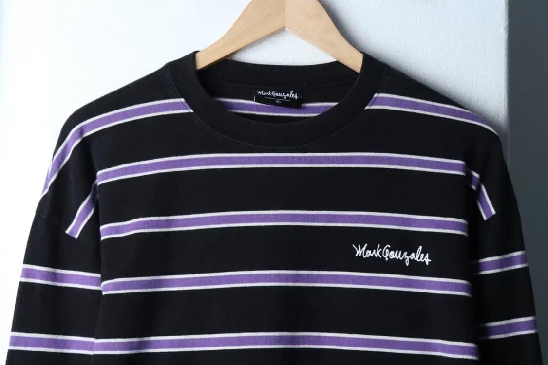 (M-L) 마크곤잘레스 긴팔티셔츠 스트라이프 퍼플 올드스쿨-17009 상품이미지3