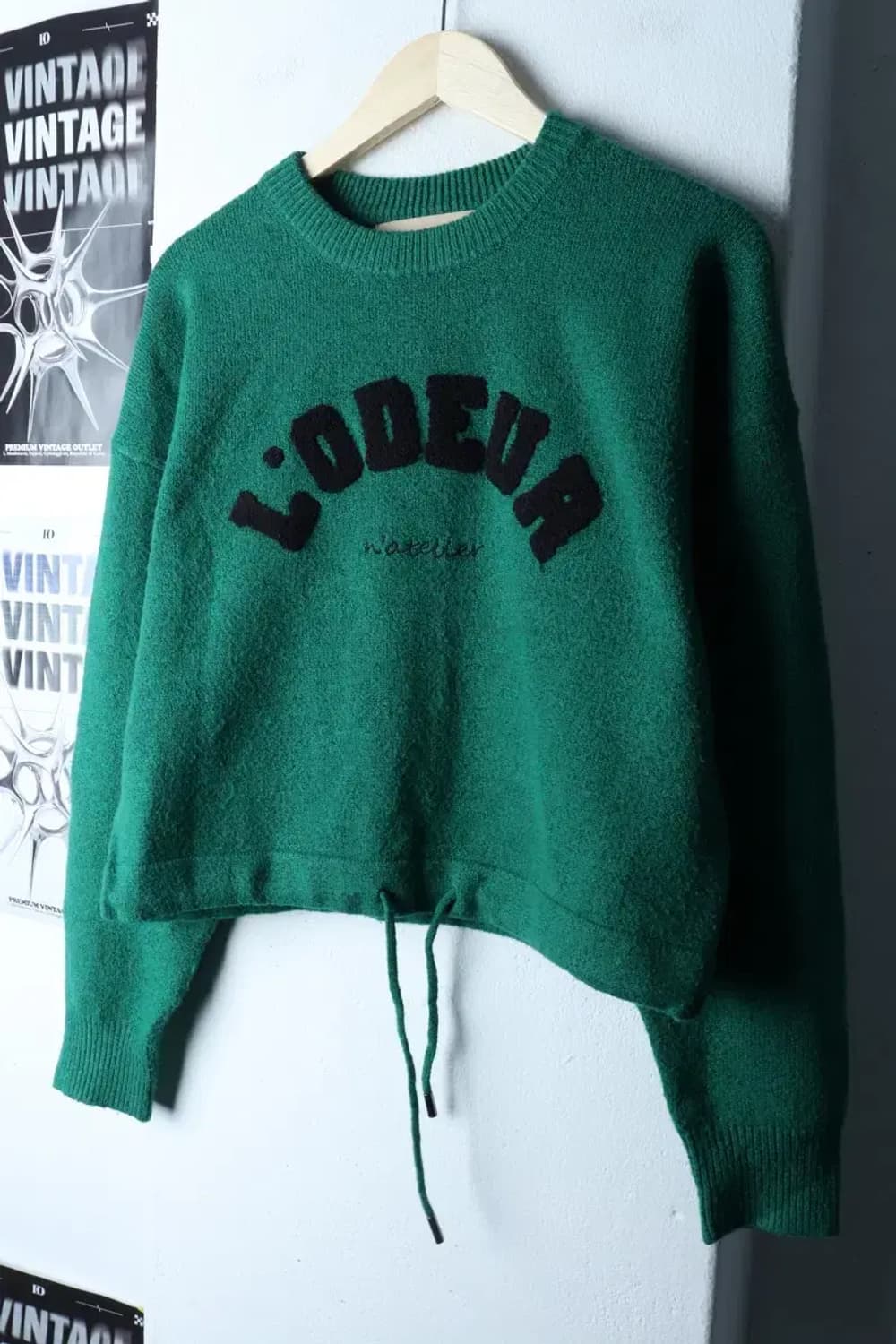 W(F) 아틀리에 나인 니트 세미크롭 그린 풀오버-1700A 상품이미지1