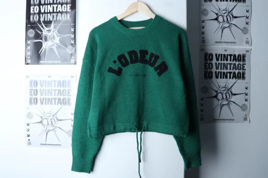 W(F) 아틀리에 나인 니트 세미크롭 그린 풀오버-1700A 상품이미지2